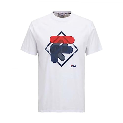 FILA Herren Summerfield Graphic Logo T-Shirt, Bright White, L von FILA