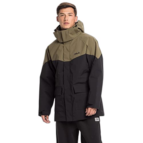 FILA Herren TANVALD Light Parka Jacket Padded, Moonless Night-Burnt Olive, M von FILA