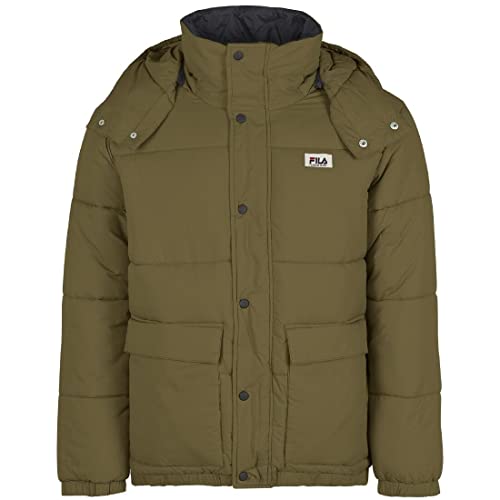 FILA Herren TIREBOLU Oversized Puff Jacket Padded, Burnt Olive, XS von FILA