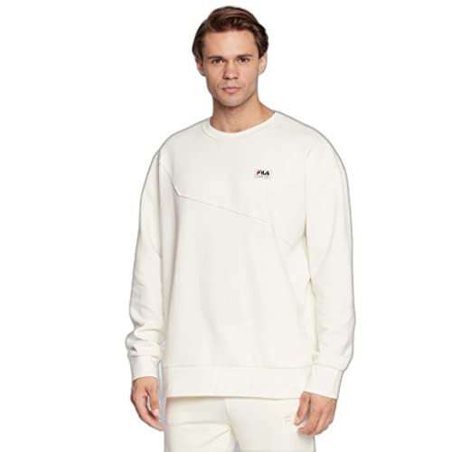 FILA Herren TRICASE Boxy Crew Sweat Sweatshirt, Cloud Dancer, L von FILA