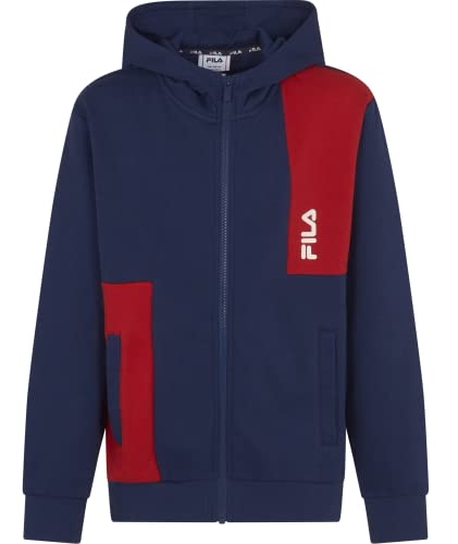 FILA Jungen BINGÖL with Hood Jacket, Medieval Blue-True Red, 134/140 von FILA