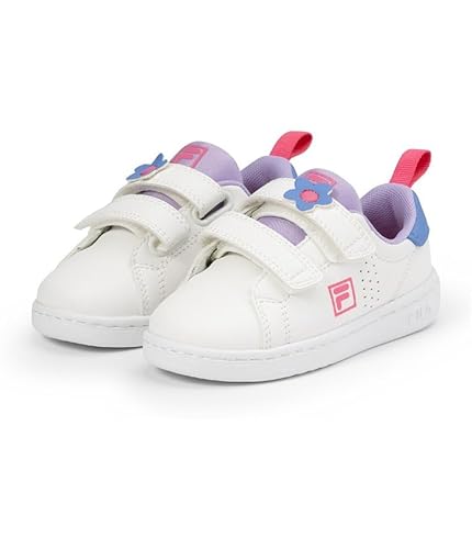 FILA Jungen Mädchen Crosscourt 2 NT Patch Velcro TDL Sneaker, White-Viola, 26 EU von FILA