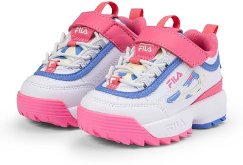 FILA Jungen Mädchen Disruptor E CB TDL Sneaker, White-Pink Lemonade, 19 EU von FILA