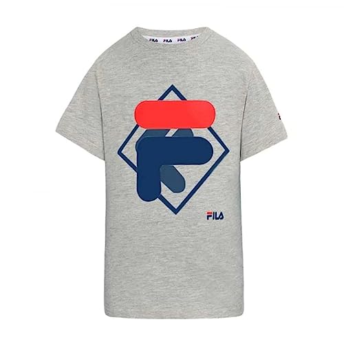 FILA Jungen Schwerin Graphic Logo T-Shirt, Light Grey Melange, 170/176 von FILA