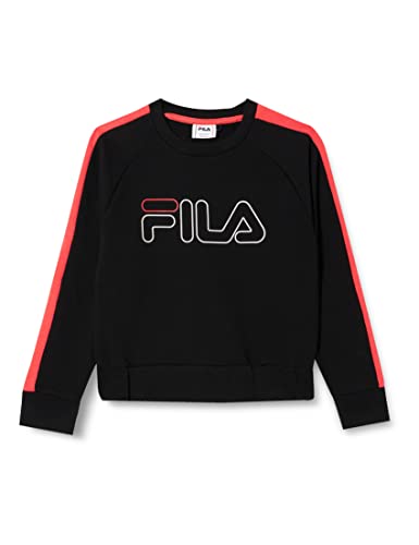 FILA Mädchen Sudan Cropped Sweatshirt, Black-Cayenne, 146/152 von FILA