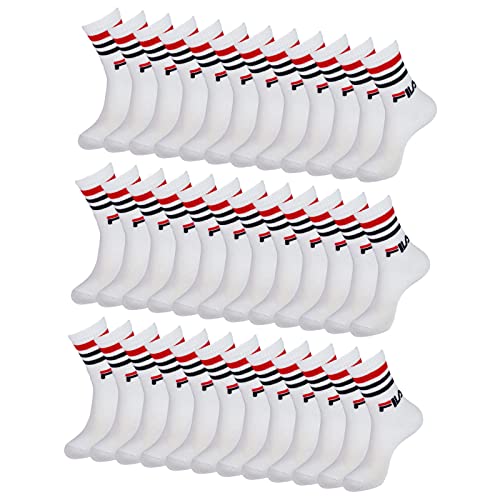 FILA Men Women Tennissocken Vintage Sportsocken Crewsocks Calze 18 Paar, Größe:43-46, Artikel:-300 white von FILA