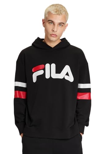 FILA Men's LUOHE Oversized Hoody Hoodie, Black, L von FILA