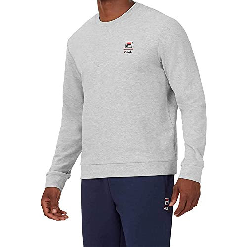 FILA Mens Long Sleeve Crew Neck Lightweight Sweatshirt (Grey Heather/Chinese Red, XX-Large) von FILA