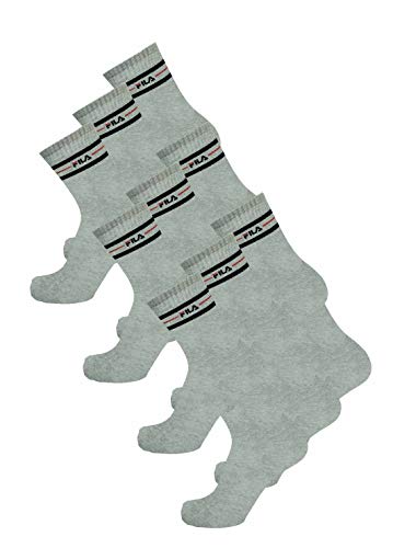 FILA Socken 12 PAAR Sportsocken, Einfarbig, gestreift, UNISEX, (4x 3er Pack) (Grau, 43-46 (9-11 UK)) von FILA