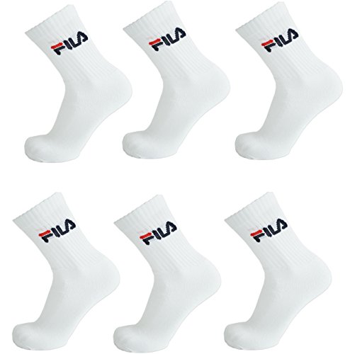 FILA Sportsocken Strümpfe Unisex im 6er Pack (2x3er Pack) (39-42, weiss) von FILA