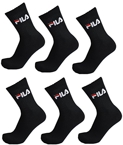 FILA Sportsocken Strümpfe Unisex im 6er Pack (2x3er Pack) (43-46, schwarz) von FILA