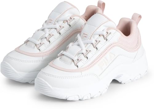 FILA Strada Logo Teens Sneaker, White-Mauve Chalk, 37 EU von FILA