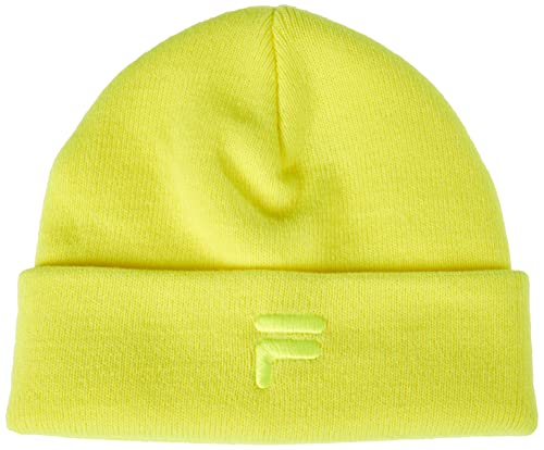 FILA Unisex BISMIL Tonal F Beanie-Mütze, Safety Yellow, Einheitsgröße von FILA