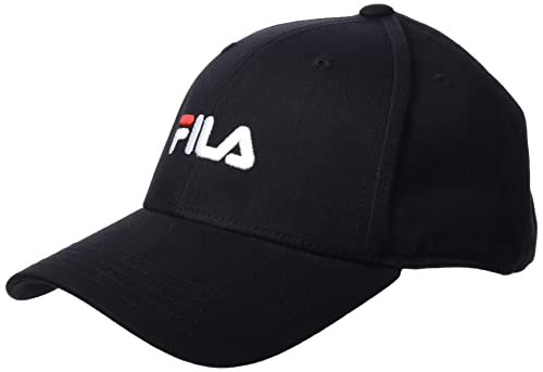 FILA Unisex Brasov 6 Panel with linear Logo-Strap Back Baseballkappe, Black, OneSize von FILA