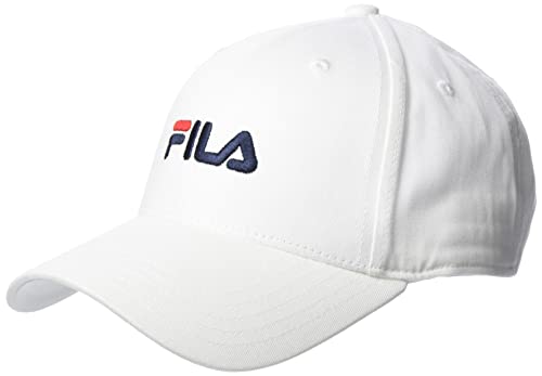 FILA Unisex Brasov 6 Panel with linear Logo-Strap Back Baseballkappe, Bright White, OneSize von FILA