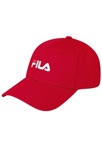 FILA Unisex Brasov 6 Panel with linear Logo-Strap Back Baseballkappe, True Red, OneSize von FILA