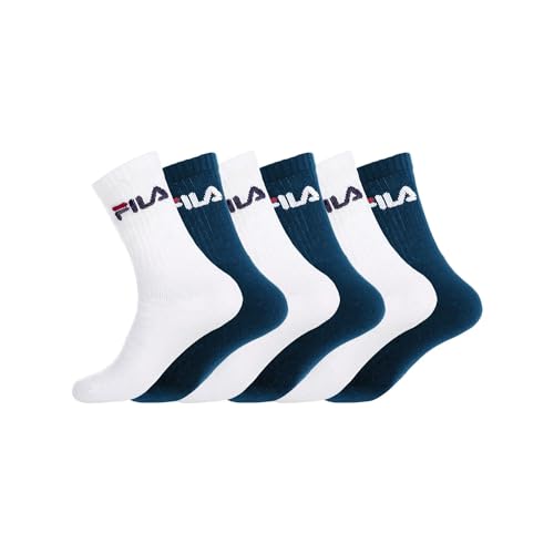 FILA Unisex Crew Sock Sportsocken im 6er Pack blue/white 39/42 von FILA