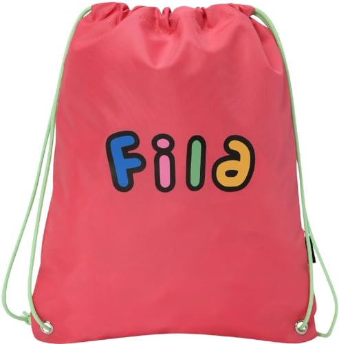 FILA Unisex Kids LIMAY Funny Logo Small Sport Drawstring Backpack, Pink Lemonade von FILA