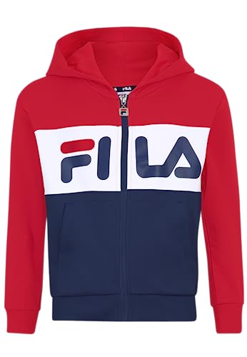 FILA Unisex Kinder BAAR-EBENHAUSEN Blocked Zip Hoody, Medieval Blue-True Red-Bright White, 122/128 von FILA