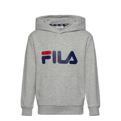 FILA Unisex Kinder BAJONE Classic Logo Hoody, Light Grey Melange, 110/116 von FILA