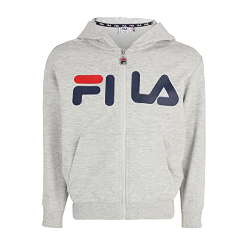 FILA Unisex Kinder BALGE Classic Logo Zip Hoody, Light Grey Melange, 110/116 von FILA