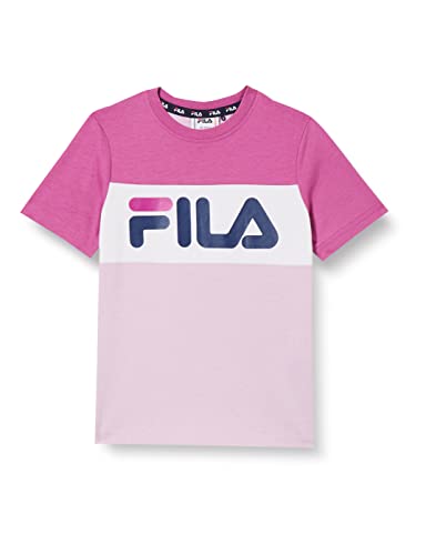 FILA Unisex Kinder BALIMO Blocked T-Shirt, Fair Orchid-Purple Orchid-Bright White, 110/116 von FILA