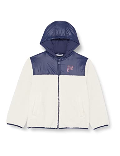 FILA Unisex Kinder Bordeaux Sherpa Jacket, Egret-Medieval Blue, 110/116 von FILA