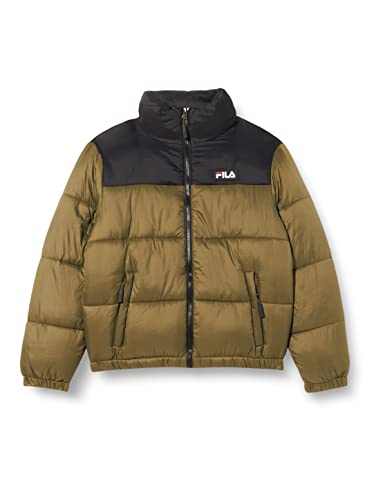 FILA Unisex Kinder Hunter Puff Jacke, Burnt Olive-Black, 158/164 von FILA