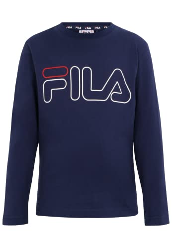 FILA Unisex Kinder SAALFELD Langarmshirt, Medieval Blue, 122/128 von FILA