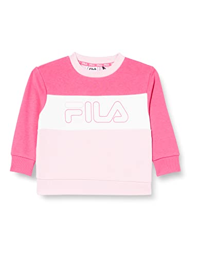 FILA Unisex Kinder Samos Blocked Logo Sweatshirt, Fandango Pink-Roseate Spoonbill-Bright White, 110/116 von FILA