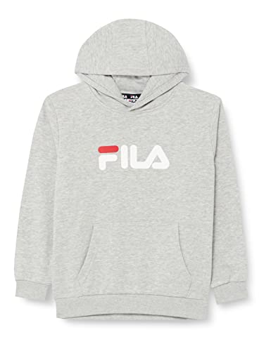 FILA Unisex Kinder Sande Classic Logo Kapuzenpullover, Light Grey Melange, 134/140 von FILA