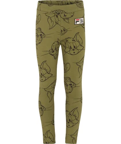 FILA Unisex Kinder Tokat Leggings Hose, Loden Green Tom & Jerry AOP, 86/92 von FILA