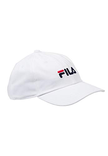 FILA Unisex LINEAR LOGO/STRAP BACK 6 PANEL Baseballkappe,bright white,Einheitsgröße von FILA