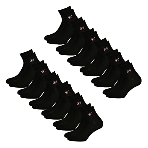 FILA Unisex Quarter Socken Socks Sportsocken Kurzsocken F9303 12 Paar, Größe:43-46, Artikel:-200 black von FILA