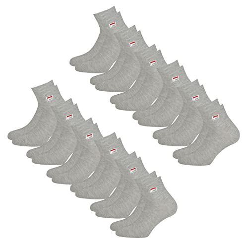 FILA Unisex Quarter Socken Socks Sportsocken Kurzsocken F9303 12 Paar, Größe:43-46, Artikel:-400 grey von FILA