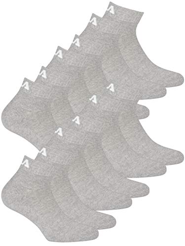 FILA Unisex Quarter Socken für Damen und Herren I 6 Paar Socken I grau 35-38 von FILA