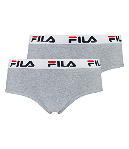 Fila, Damen Urban Hipster, Culotte, 2er Pack, Cotton Stretch, Grey, M von FILA