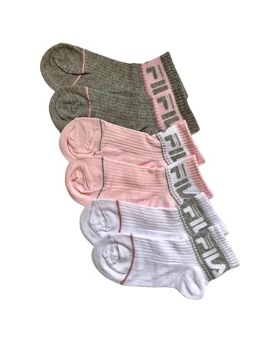 Fila 3 Paar Socken grau/rosa Mädchen Prinzessinnen, Rosa, 31-34 von FILA