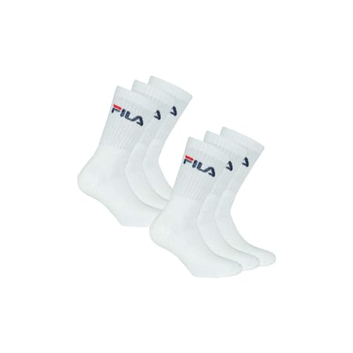 Fila 6 Paar Tennissocken Unisex Tennissocken – 43/46 weiß von FILA