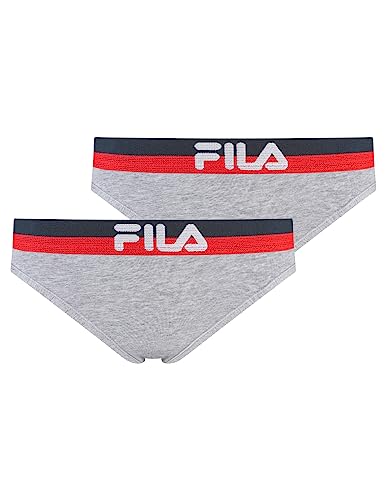 Fila Damen String 2er Pack (S, Grau) von FILA