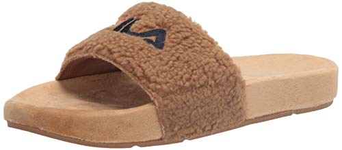 Fila Damen Women's Fuzzy Slide Schiebe-Sandalen, Beige Navy Red, 38 EU von FILA