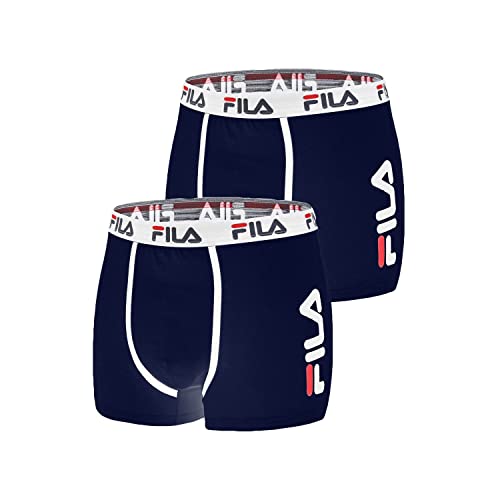 FILA BoxerShorts Herren Atmungsaktiv, Unterhosen Männer, Rutschfest, Hypoallergen (2er Pack) von FILA