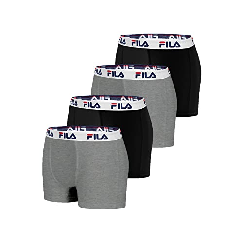 FILA BoxerShorts Herren Bequem, Unterhosen Männer, Stretch, Empfindliche Haut (4er Pack) von FILA