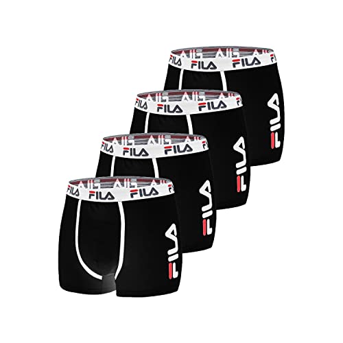 Fila Herren Boxer FI/1BCX4/FU5040 Boxershorts,4-er pack,black N, M von FILA