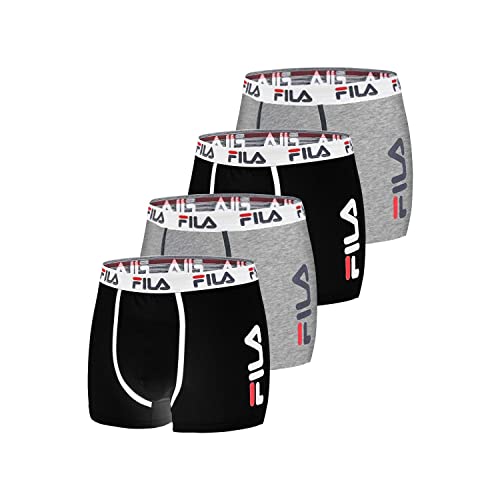 FILA BoxerShorts Herren Langlebig, Unterhosen Männer, Luftiges Netzgewebe, Bewegungsfreiheit (4er Pack) von FILA