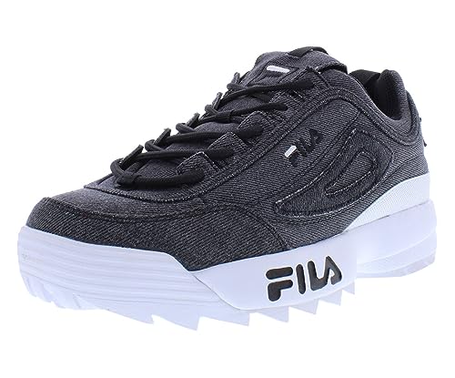 Fila Disruptor II Denim Herrenschuhe, Schwarz/Schwarz/Weiß, 42 EU von FILA