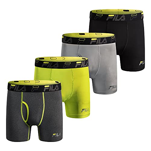 Fila Men's 4-Pack Boxer Briefs Jersey, Acid Lime, X-Large von FILA