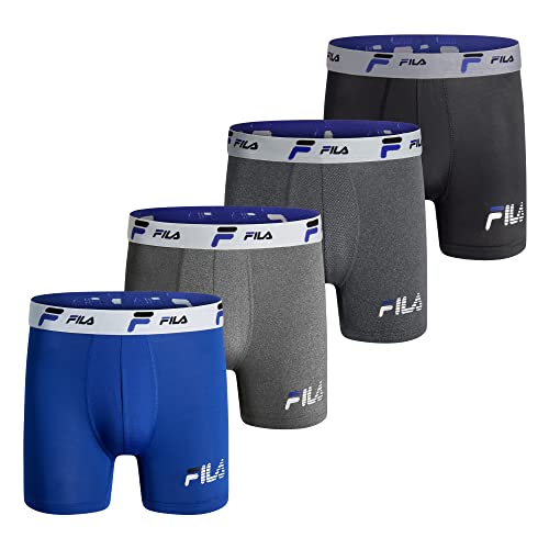 Fila Men's 4-Pack Jersey & Mesh Trunks with Pouch, Electric Blue, Small von FILA