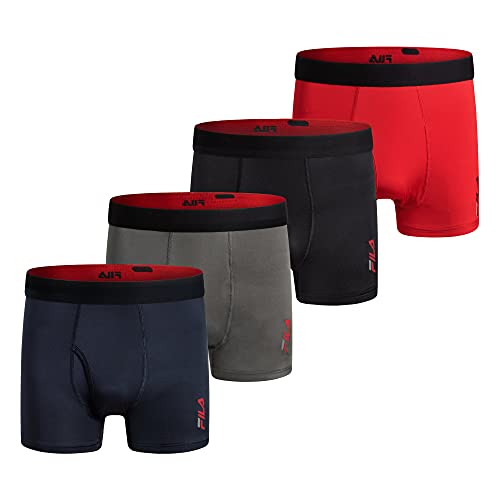 Fila Men's 4-Pack Polyester Spandex Trunk, Navy, Large von FILA