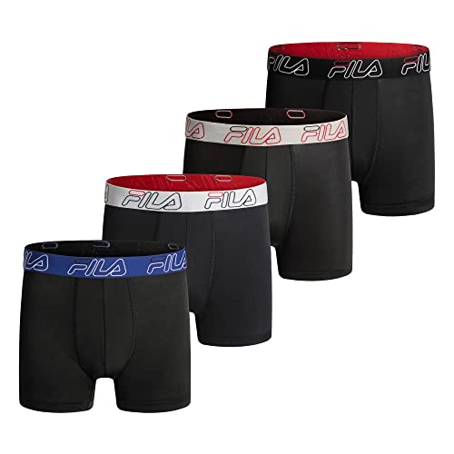 Fila Men's 4" Trunk No Fly Front with Pouch, Jersey & Mesh, 4-Pack, Black Combination, X-Large von FILA